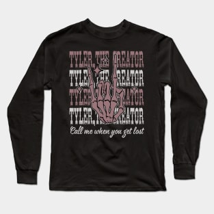 Call me when you get lost Finger Skeleton Long Sleeve T-Shirt